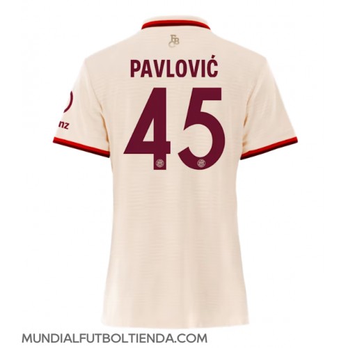 Camiseta Bayern Munich Aleksandar Pavlovic #45 Tercera Equipación Replica 2024-25 para mujer mangas cortas